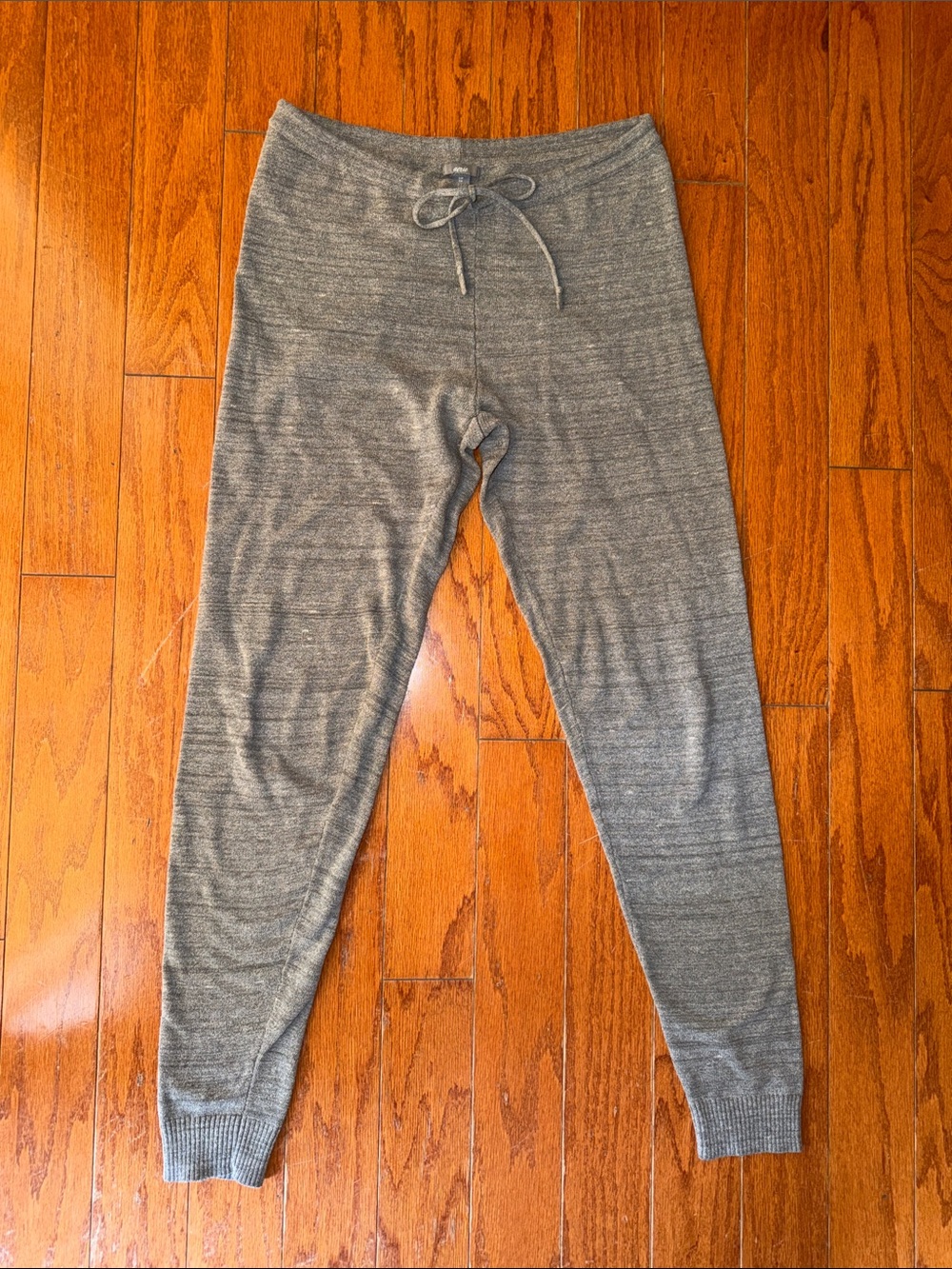 Aerie Heather Gray Knit Leggings Sweater oggers  Lounge Pants Drawstring Small